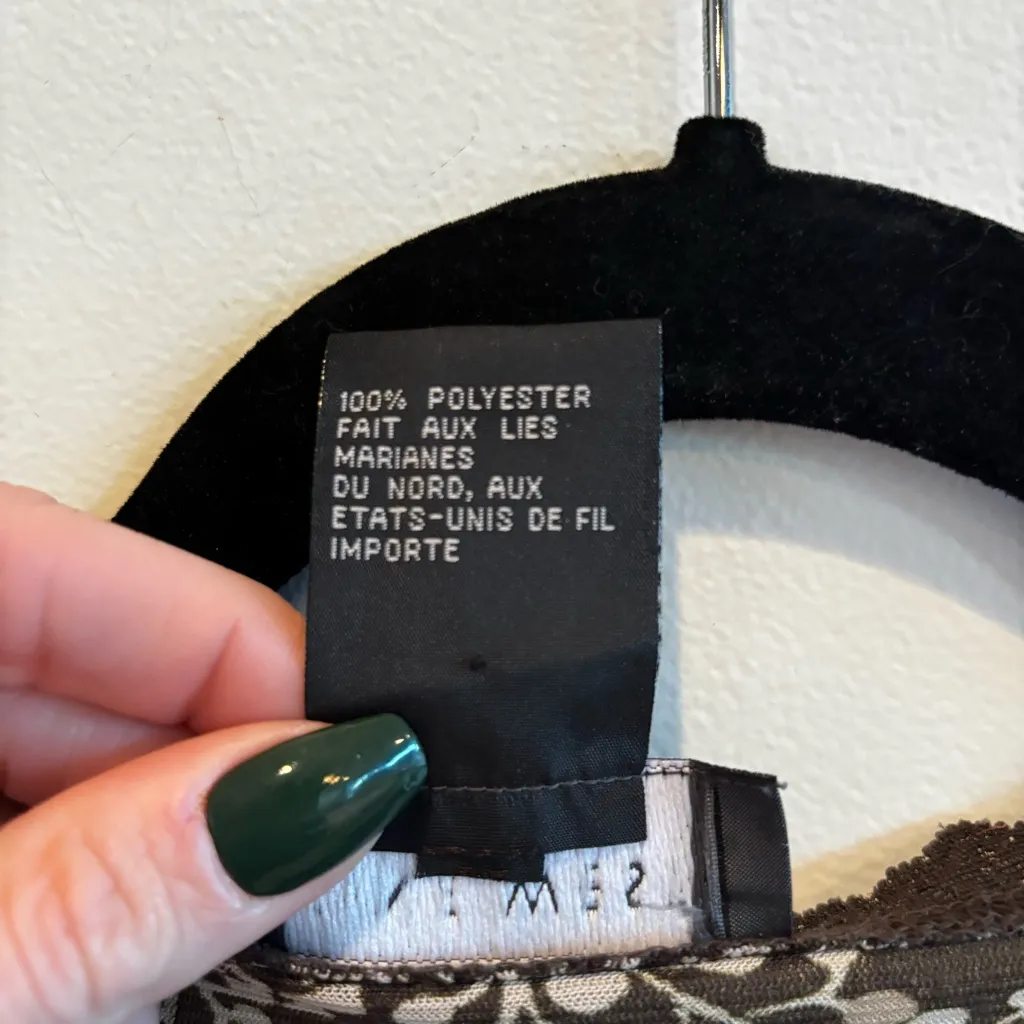 Nine West Separates Chocolate Brown Lace Trim Fairy Faux Wrap Beaded Detail L - Image 6