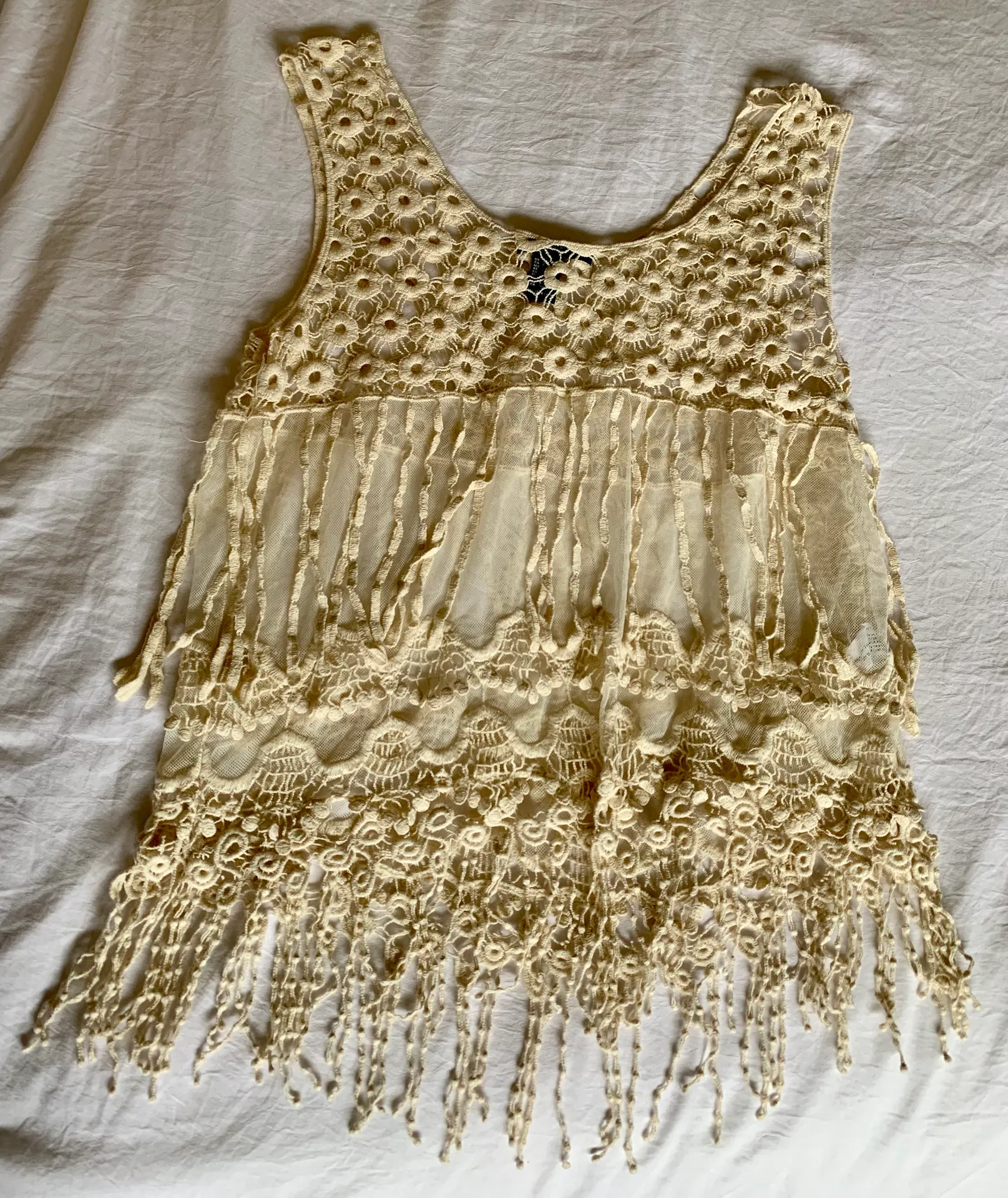 Crochet Fringe Tank Top - Image 2