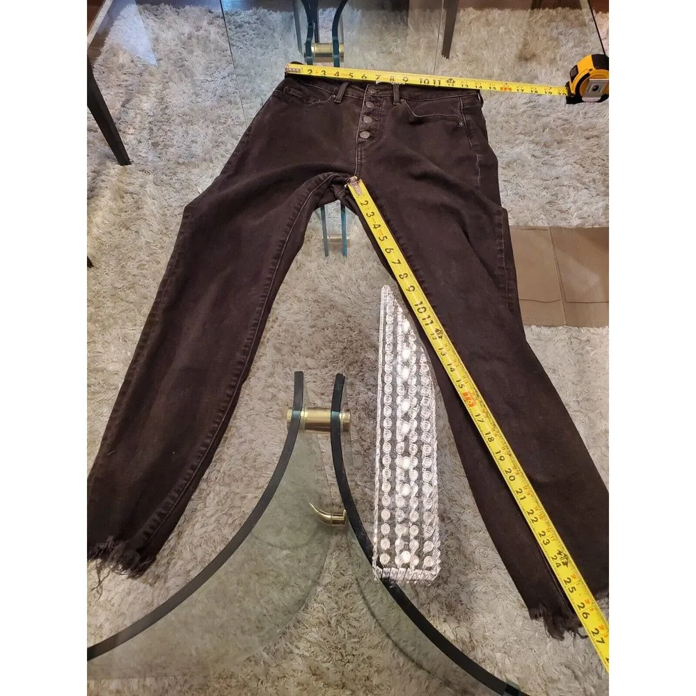 Loft Women's Black Denim Cotton Button Front Skinny Fit Casual Jeans Pant 28 - Image 13