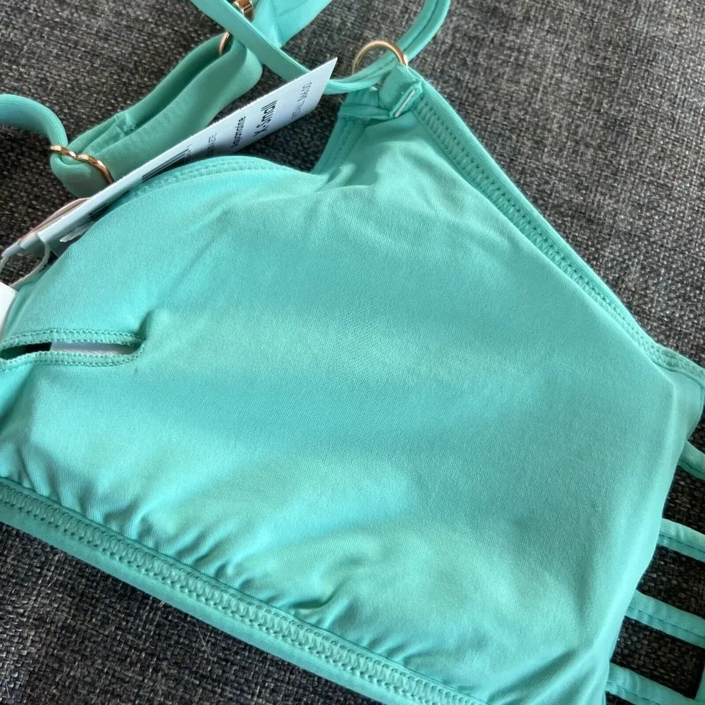 Swim Systems XS Women's Trellis Bralette‎ Bikini Top Swimsuit Aqua Blue - Image 5