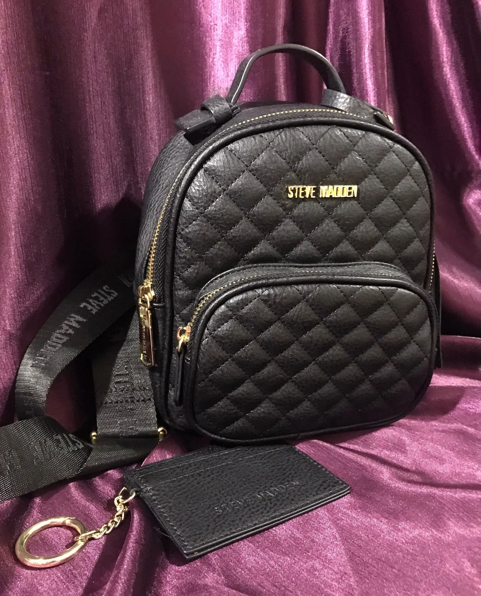 Steve Madden Black Leather Mini Backpack - Image 2