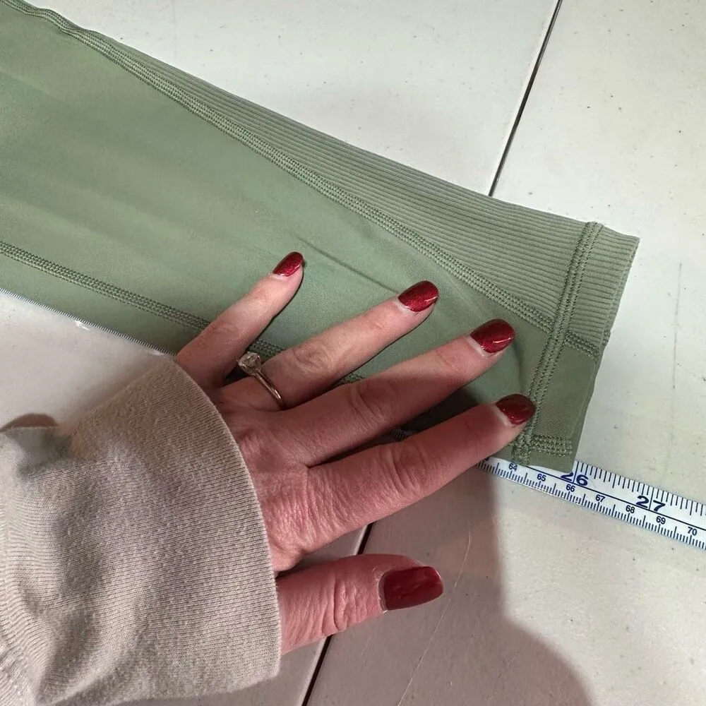 Aerie Offline Goals 7/8 Hi-Rise‎ Green Leggings Ribbed Textured Size Medium - Image 9