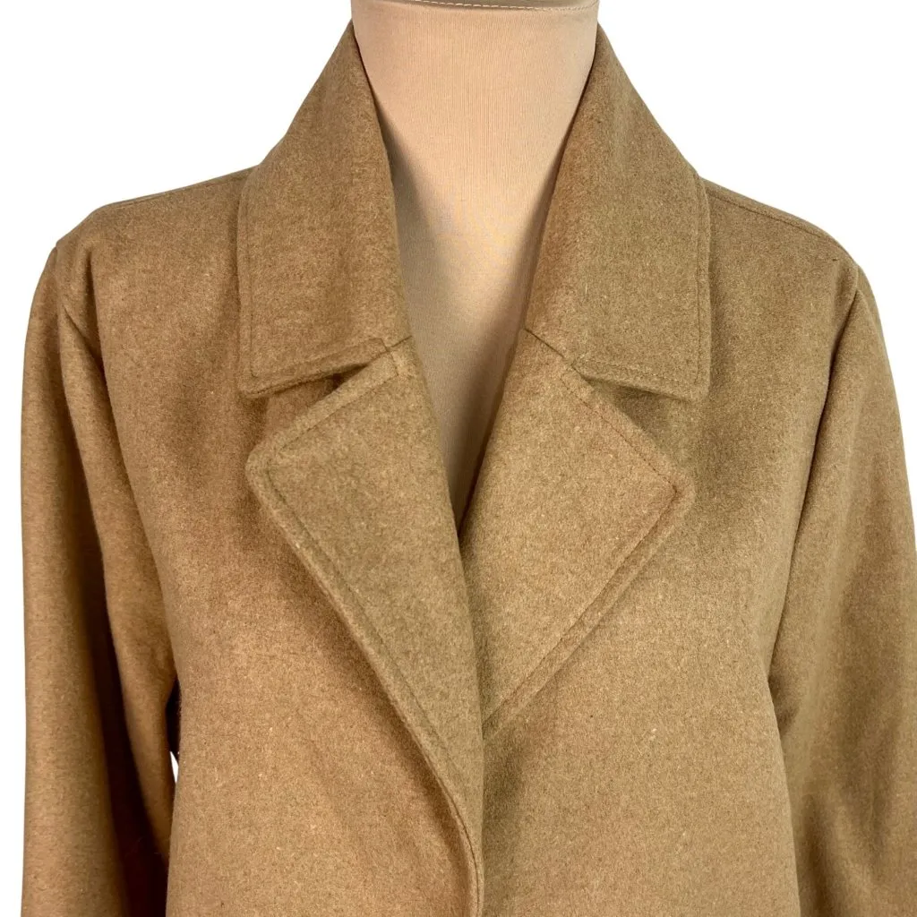 Brave Soul ASOS Camel Brown Wool Blend Dixie Coat 14 Longline Oversized Neutral - Image 3