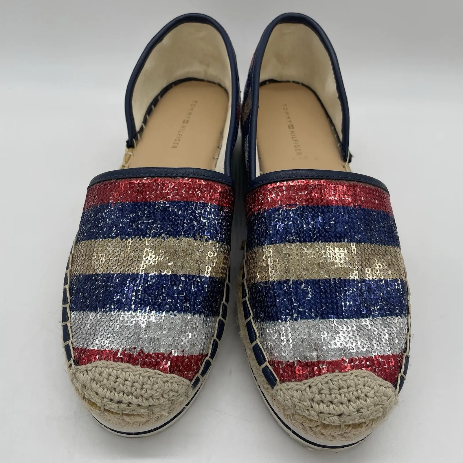 Tommy Hilfiger Womens 6.5‎ Shoes Flats Corliss 2 American Flag Sequin Espadrille - Image 3