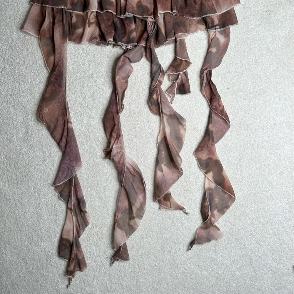 Y2K Brown Ruffled Women's Skirt - Image 7