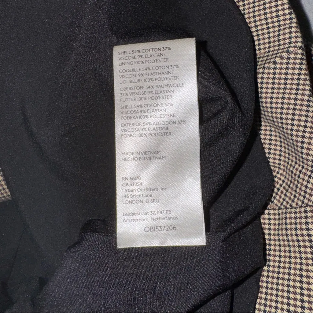 Free People Cropped Betty Blazer Houndstooth Double Breasted Jacket Size M‎ - Image 6