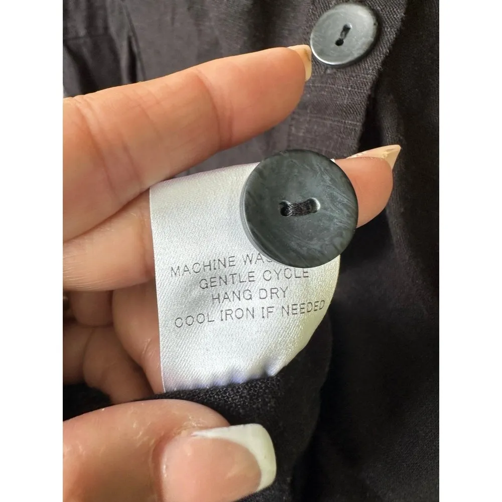 Terra SJ Apparel Linen Cotton Blend Ruffle Collar Button Down Swing Shirt M Size M - Image 8