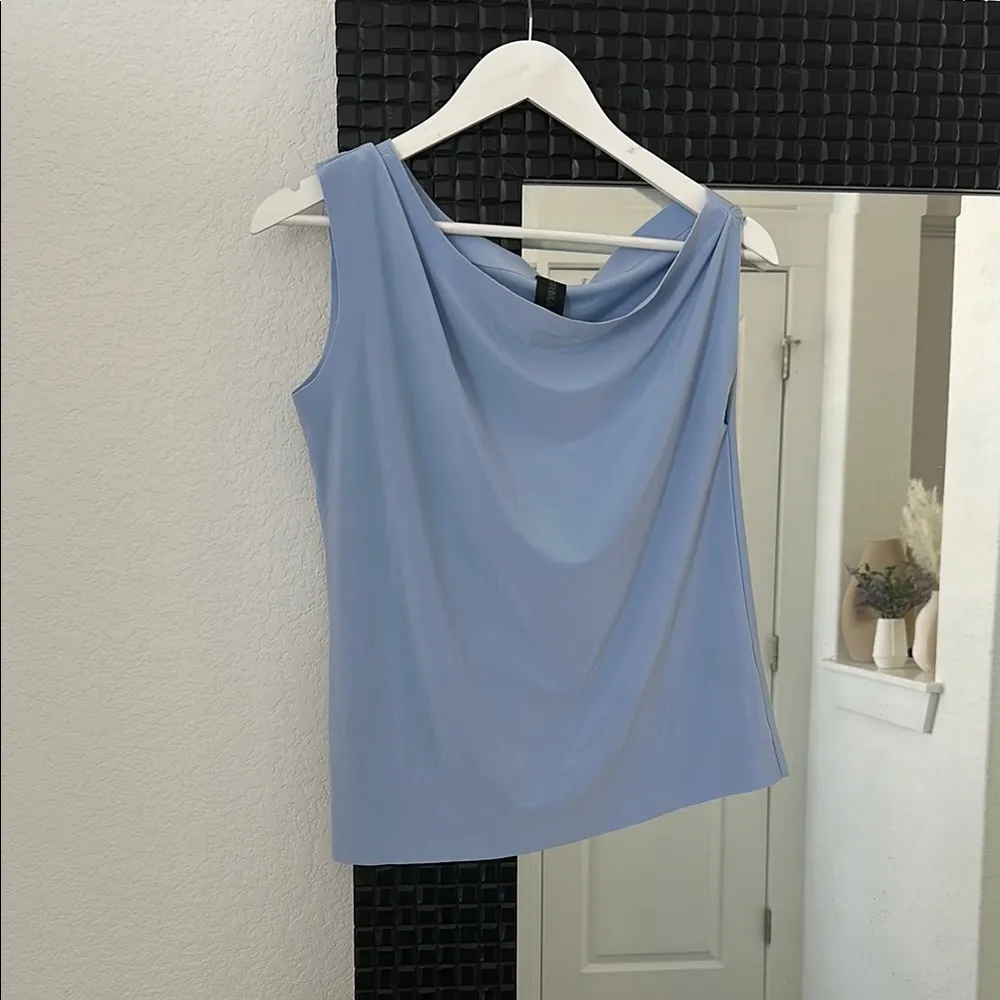 Norma Kamali x Revolve One-Shoulder Light Blue Top - Image 3
