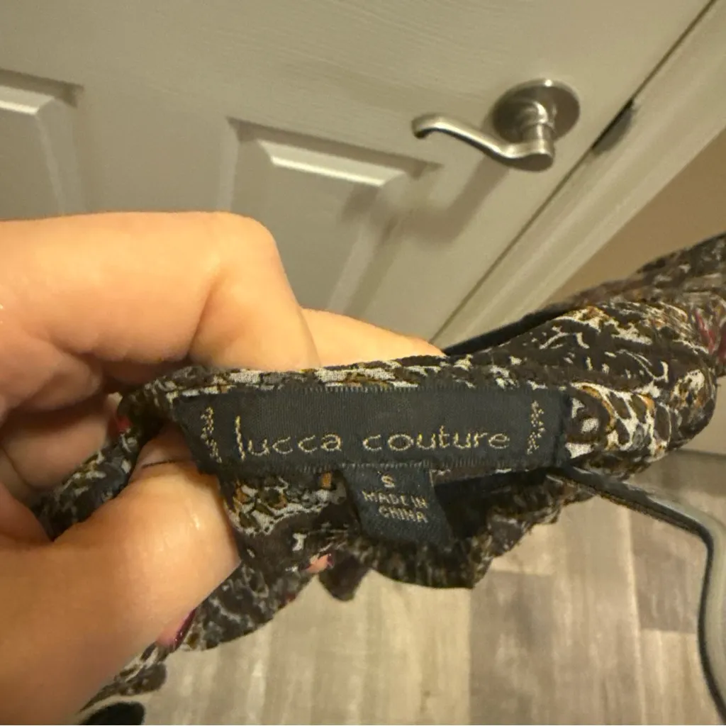 Lucca Couture Boho brown red High Low Dress - Image 4