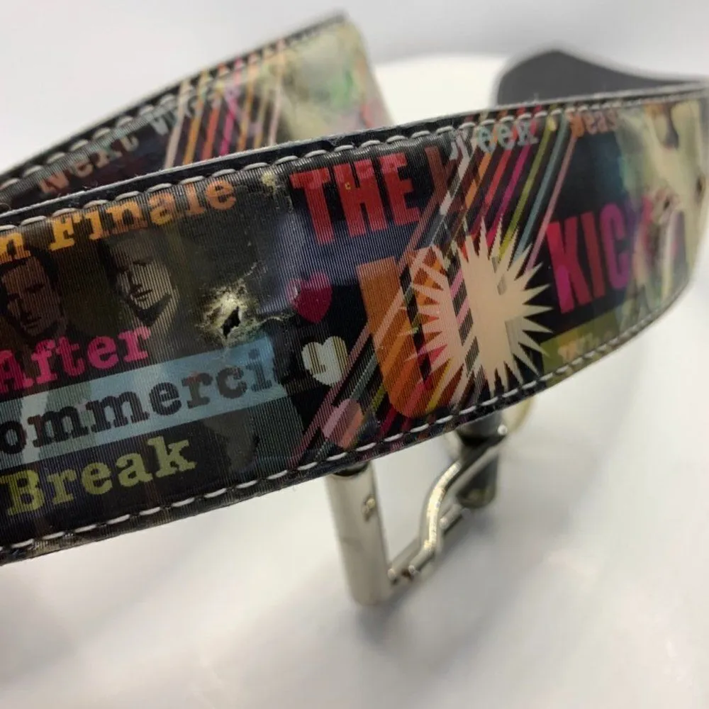 Vintage 1990's Hologram Vinyl Belt Pink - Image 4
