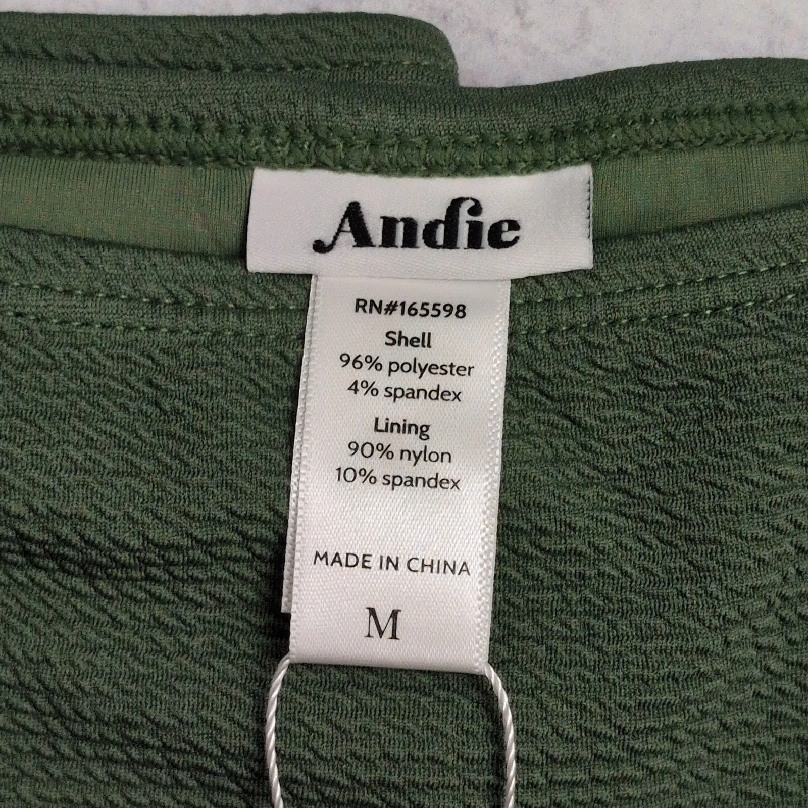 NWT Andie Bikini Bottom Seagrass Green Textured Mid-Rise Medium - Image 5