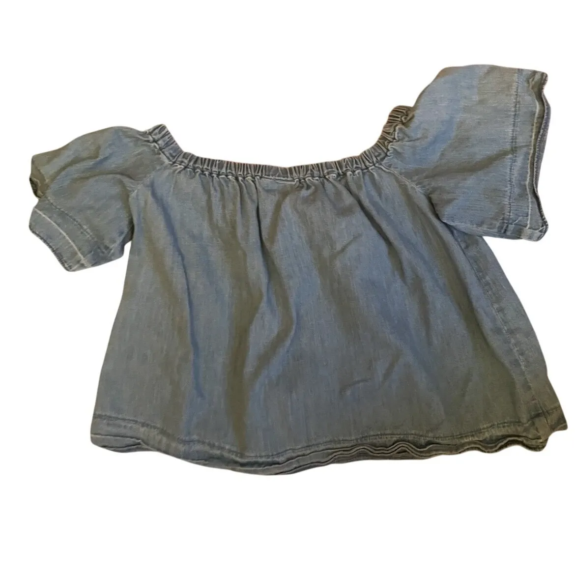 Adriano Goldschmied AG‎ small Sylvia Off the Shoulder Chambray Top Sunwashed - Image 4