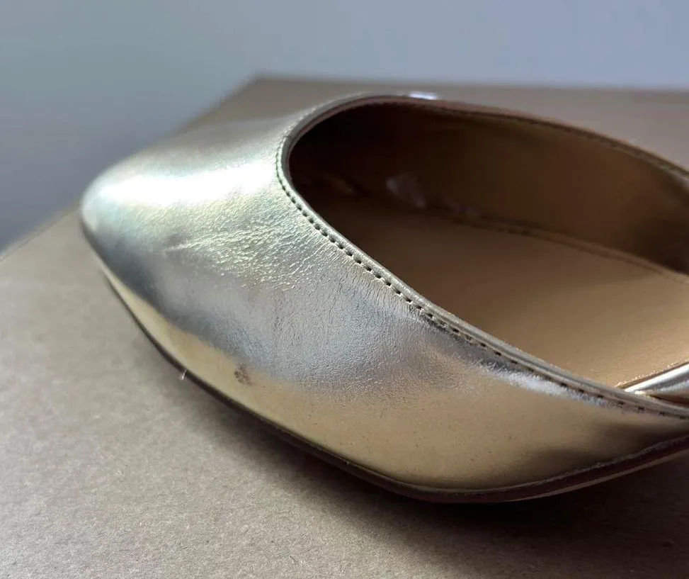 J.Crew Ankle Strap Heels in Gold, Size 8.5 - Image 10