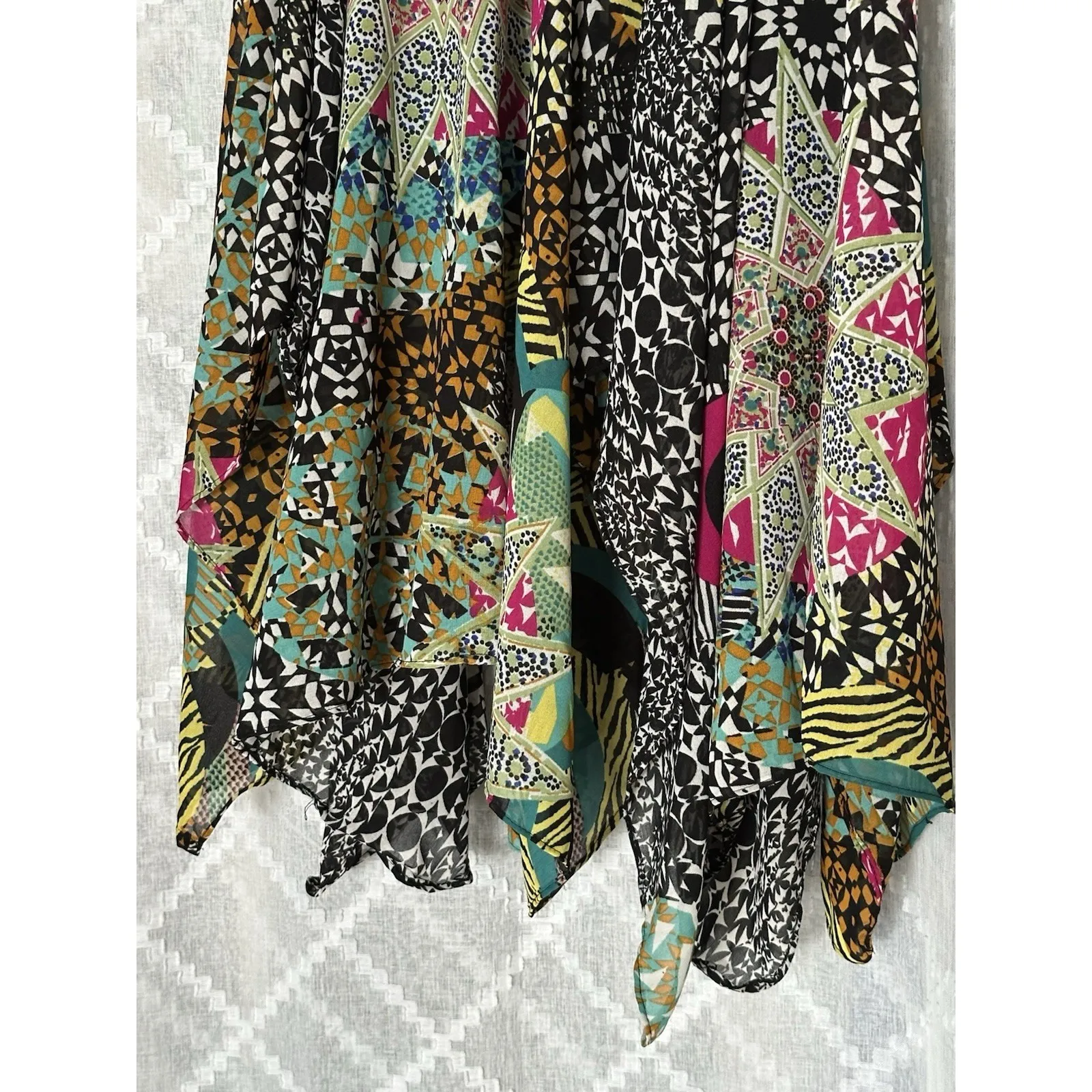 Women Midi Skirt Size Medium Elastic Waist Hanky Hem Boho Cottagecore Festival - Image 2