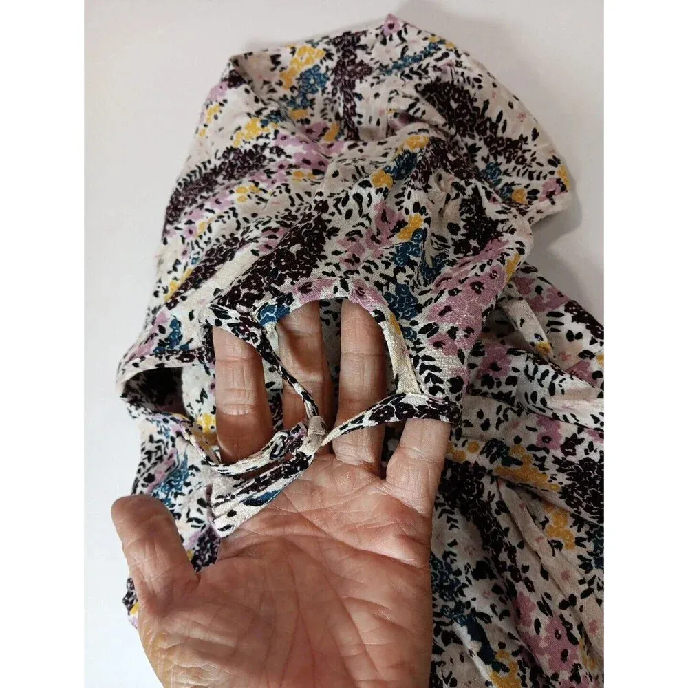 Women's Free People Boho Floral Fall Y2K Streetwear Dress Hippie Medium Fall Flo - Image 10