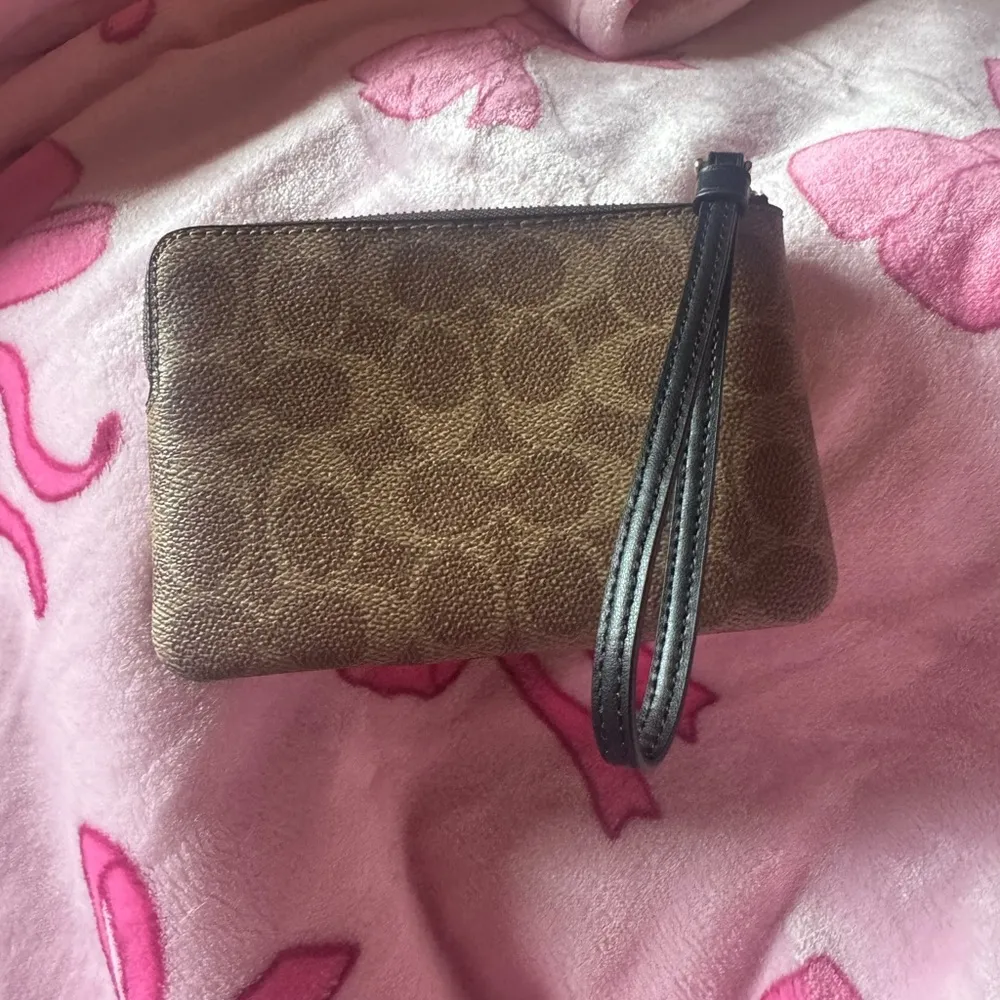 Coach Signature Brown and Black Wristlet - Image 2