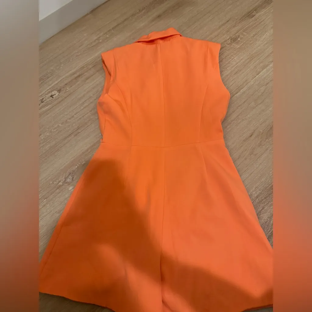 Coral Orange Blazer Dress With Shorts Medium - Image 6