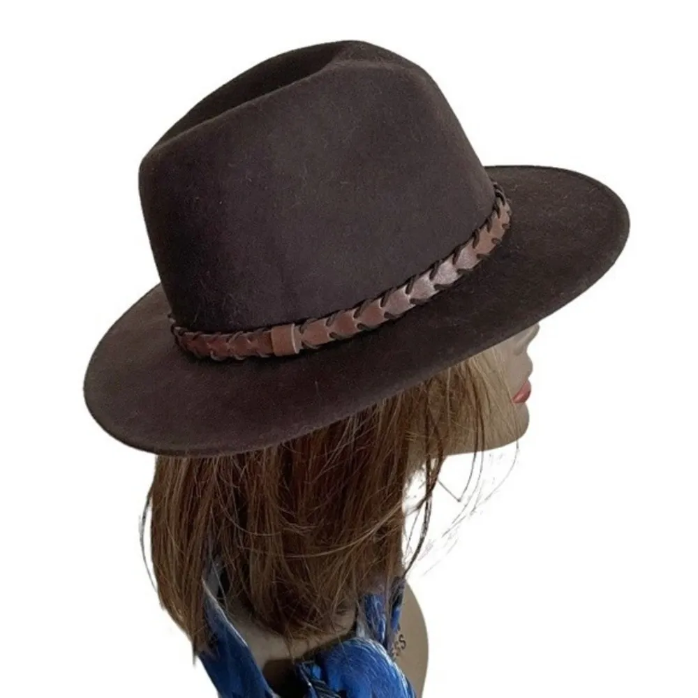 LUCKY BRAND Brown Wool Hat Fedora Outback UNISEX - Image 2