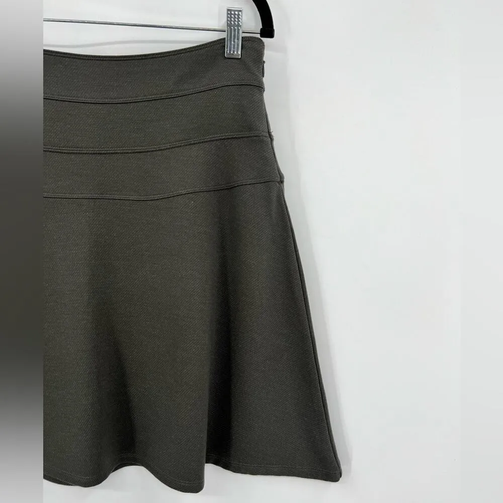 🆕 NWOT Athleta Ponte Twill Skirt Fit & Flare Stretch Zip Green Gray Grey Taup 8 - Image 6