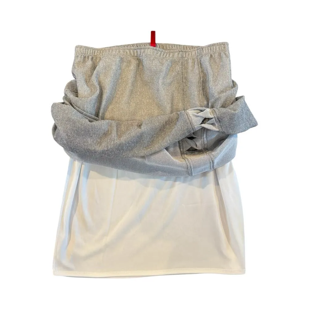 IC by Connie K Sheer Silver Grey Skirt XL Lattice Detail Lined USA Made NWT - Image 7