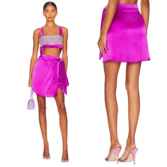 NEW NWOT  Label Kyla Mini Skirt In Orchid - Image 2