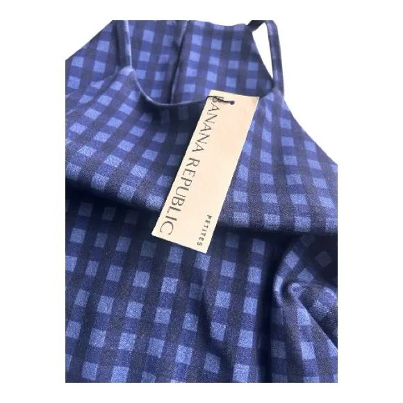Banana Republic Denim Gingham Halter Dress 4P - Image 9