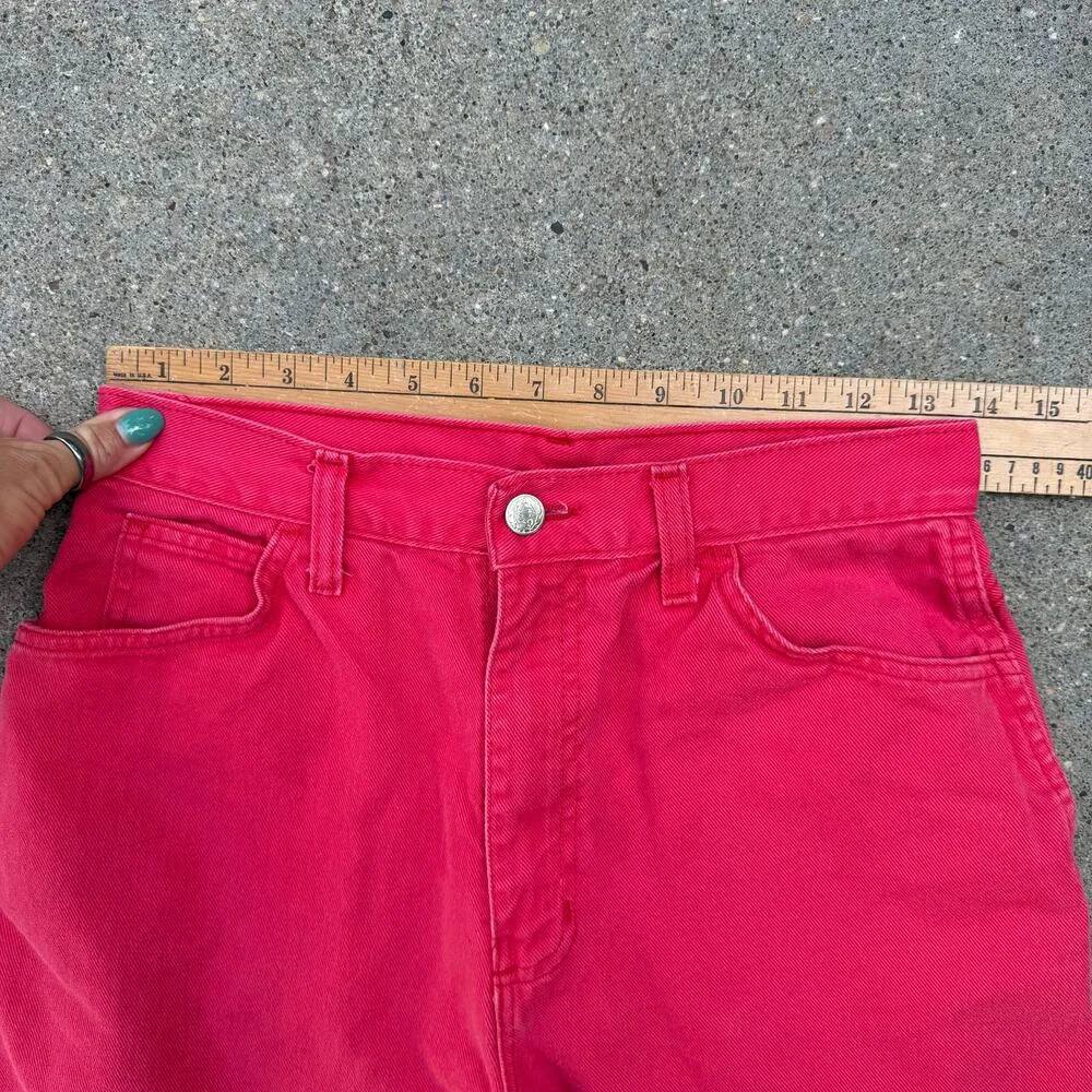 Vintage 90s A Time For Us Raspberry Red High Rise Jean Shorts Size 11 - Image 7