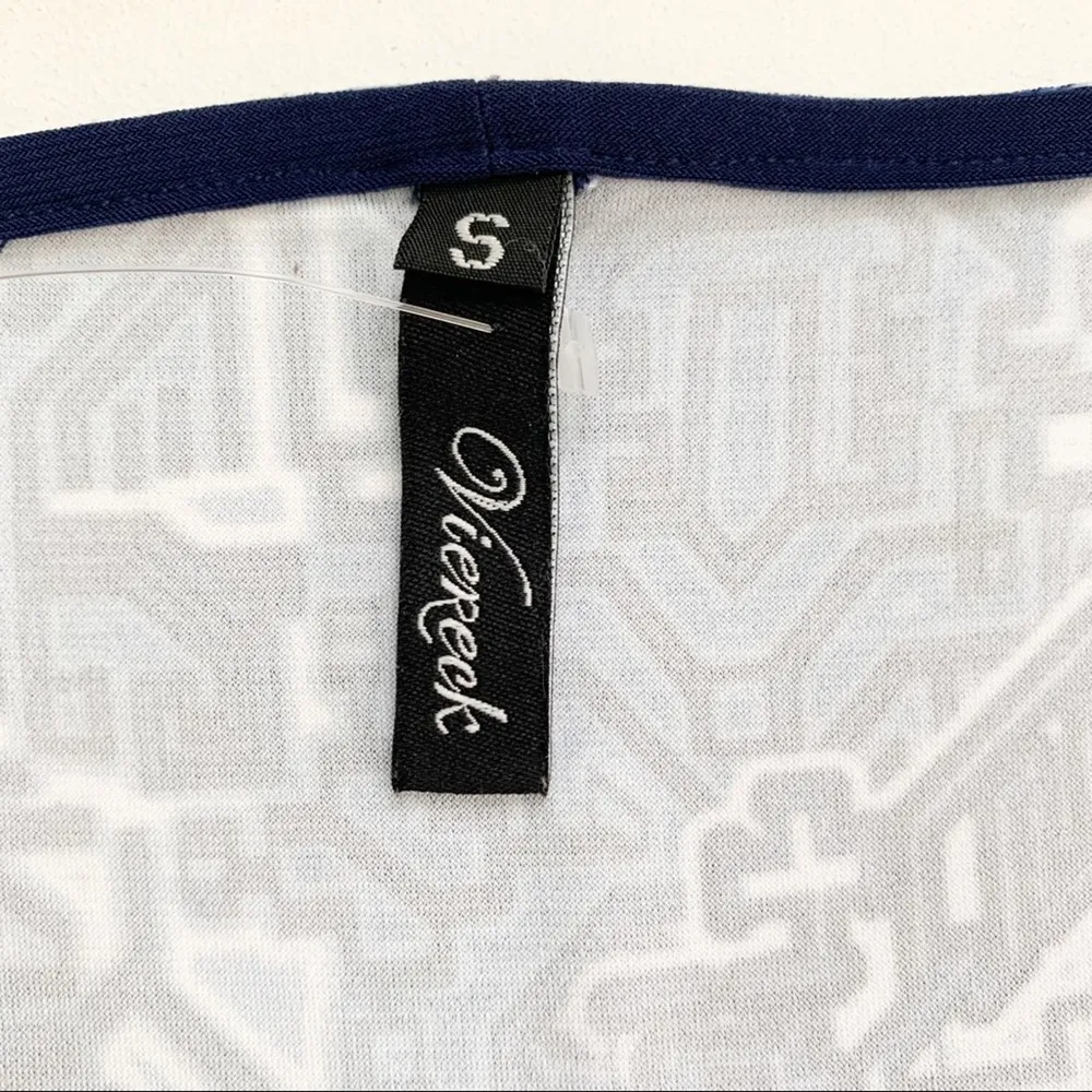 Deborah Vieteck Dress Blues White Baltic Mixed Print V - Image 2