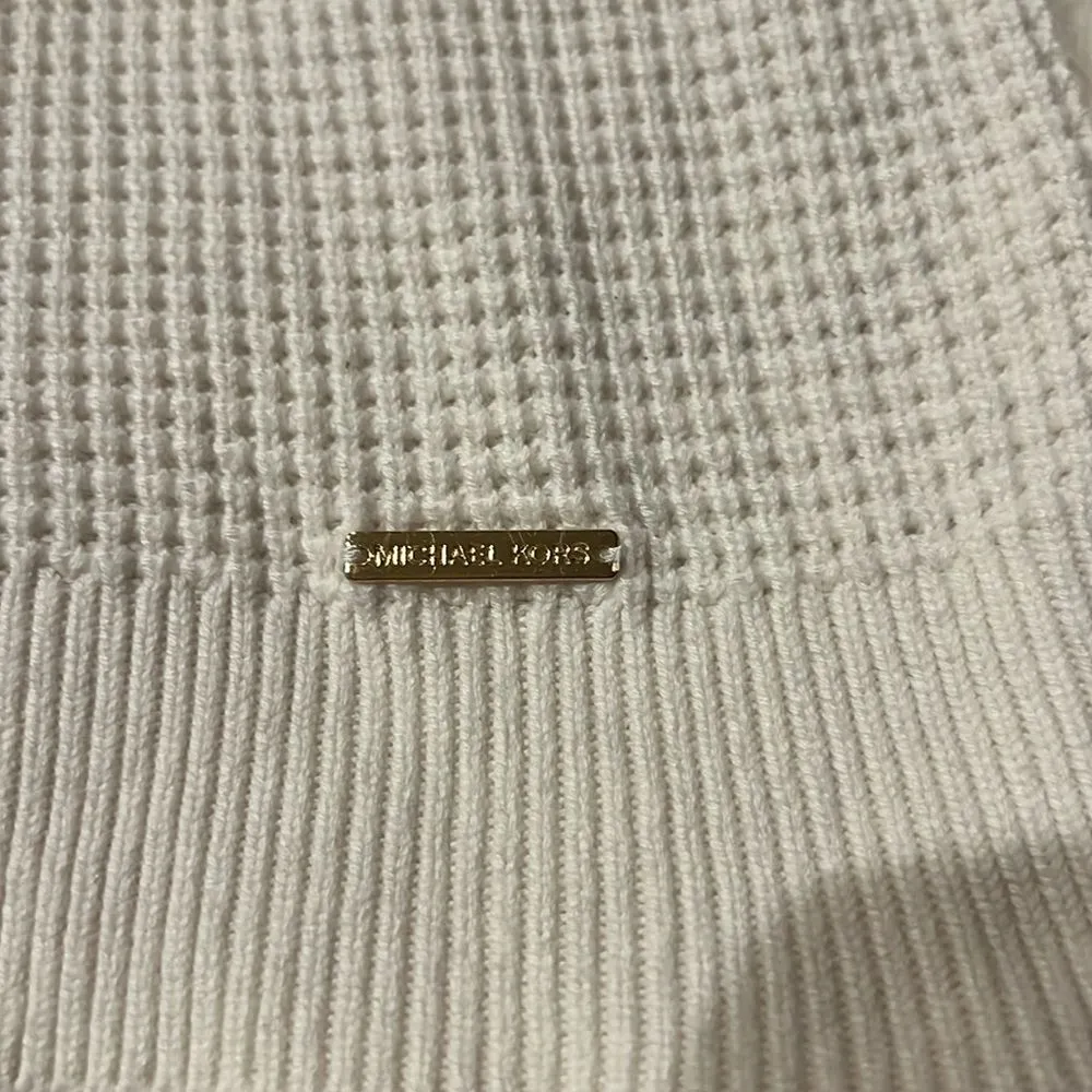 MICHAEL KORS Ivory White Turtle Neck Sweater Size Large - Image 4