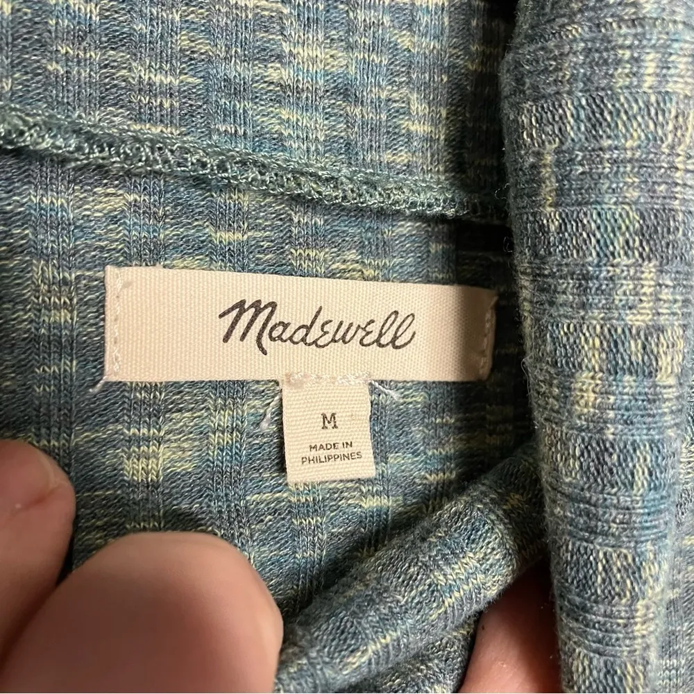 Madewell greeen space dyed‎ ribbed cropped turtleneck top size medium - Image 4
