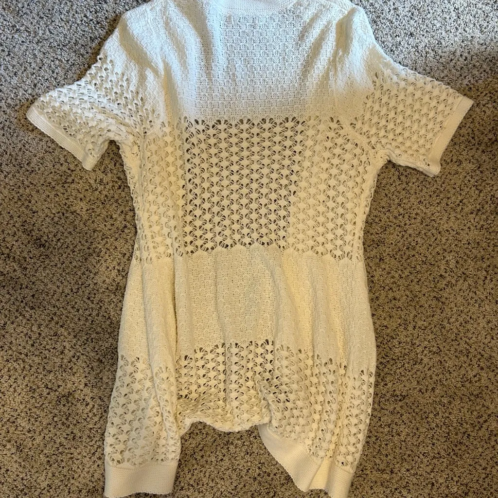 Croft & Barrow Cream Open-Knit Cardigan - Image 3