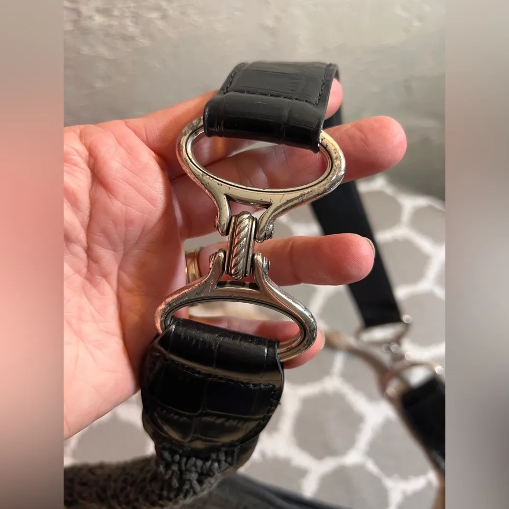 Brighton Black and Natural Tan Woven Women’s Bag black and silver accents spring - Image 16