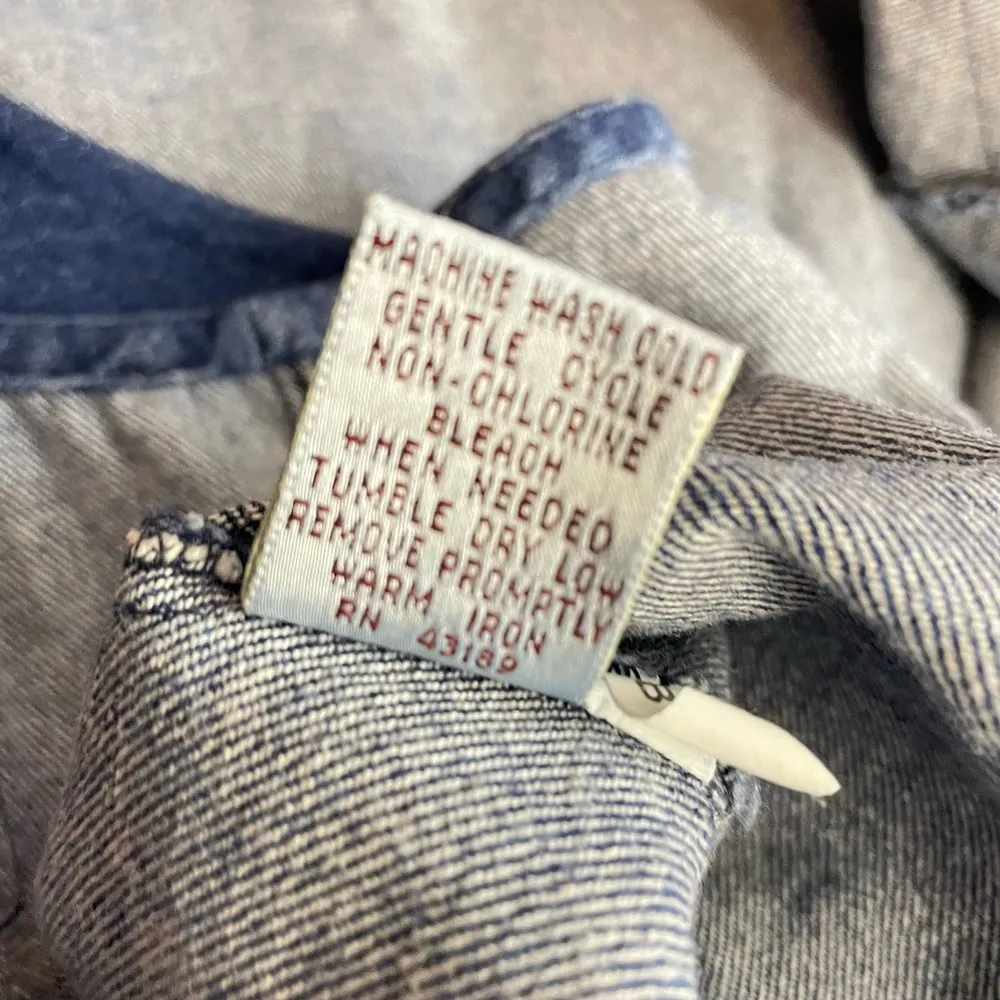 Vintage Patchwork Embroidered Denim Boho Western Country Vest M - Image 12