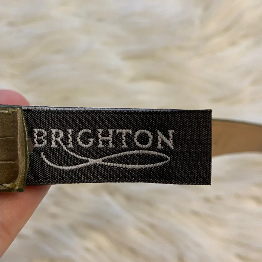 Brighton Crocodile Pattern Belt with Silver Accents size 28 excellent condition - Image 4