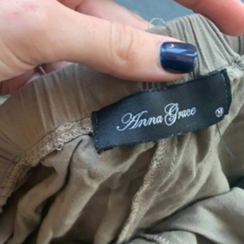 Anna Grace  Olive Green Cloth Shorts - Image 2