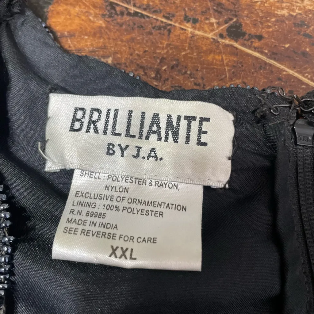 Embellished Black Beaded Sequin Formal Mother Of Bride Cocktail Dress Size‎ XXL - Image 4