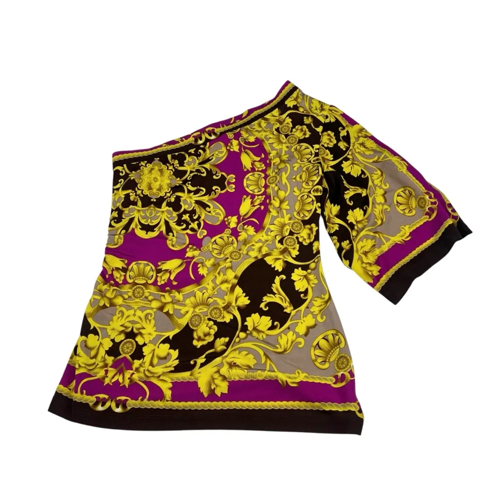 Cache One Shoulder Printed Pull-Over Blouse Top - Image 5