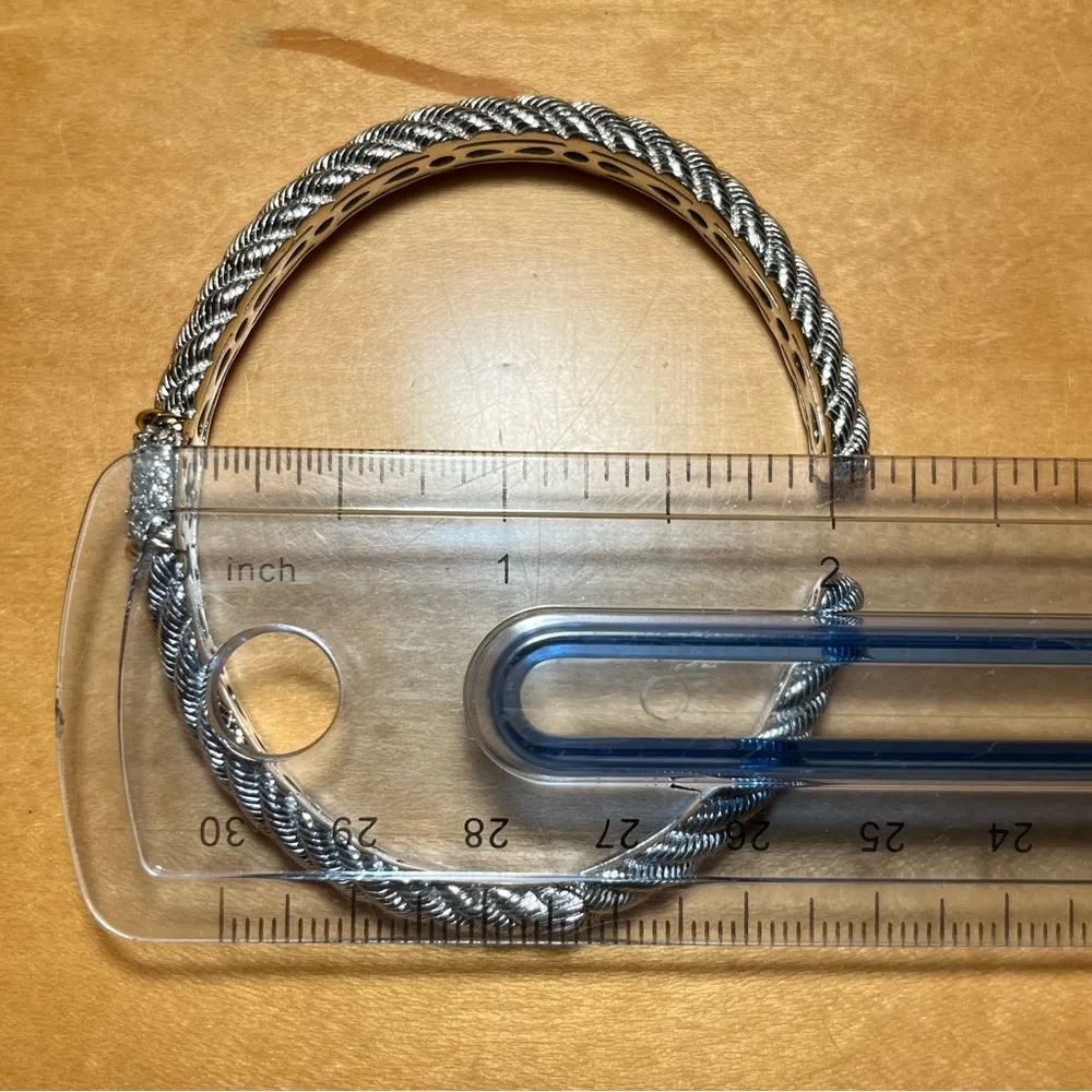 Diamonique CZ Sterling Silver Hinged Cuff Bracelet - Image 16