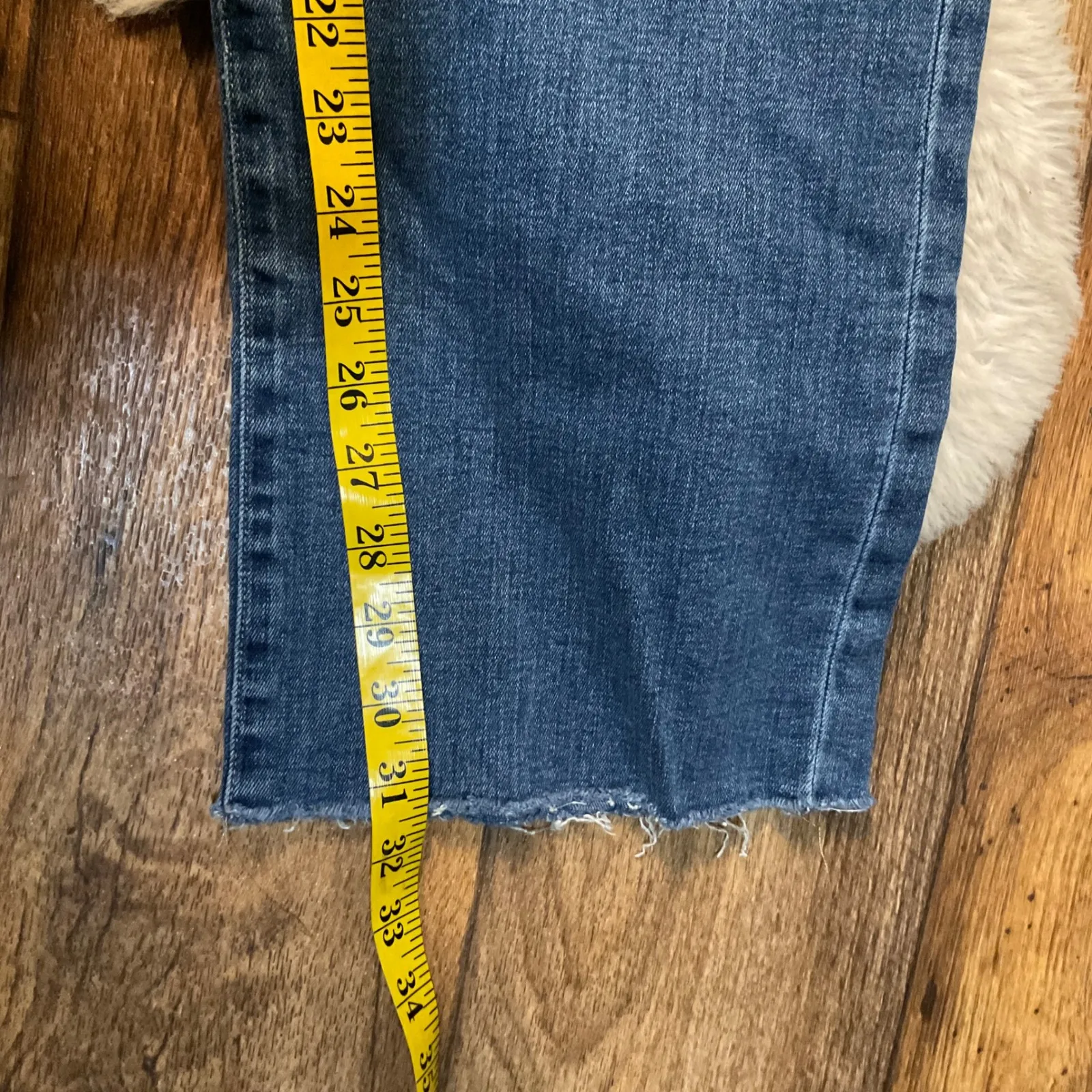 Joes Renee Jeans Size 30 Denim High Rise Wide Leg Raw Hem Medium Blue Womens - Image 6