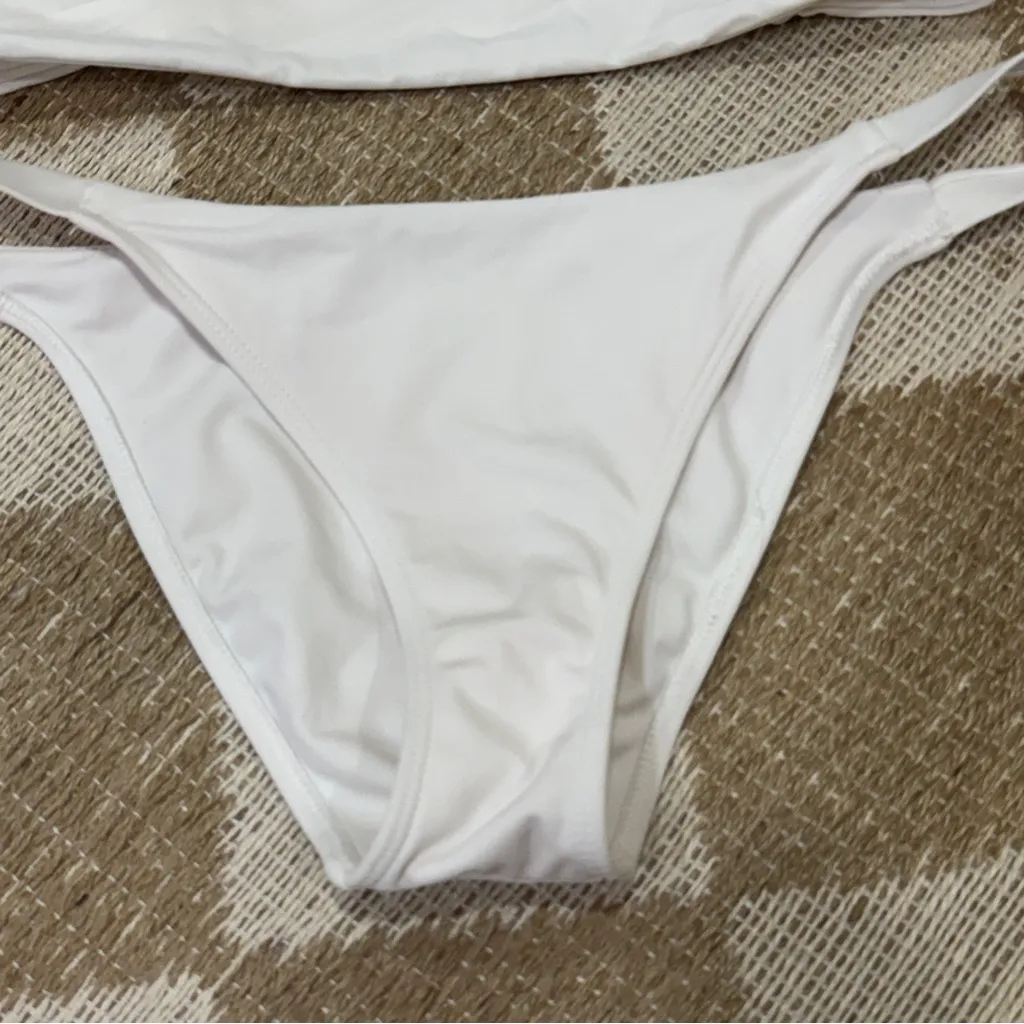 L.A. Hearts bikini set strapless bandeau top criss cross strappy cheeky bottoms - Image 3