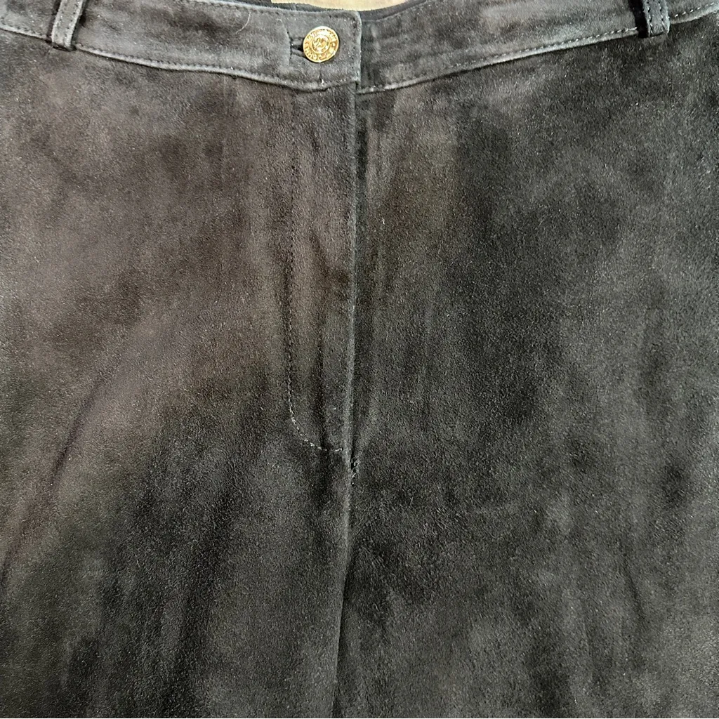 St. John Couture Black Suede Pants Sz 6 - Image 10