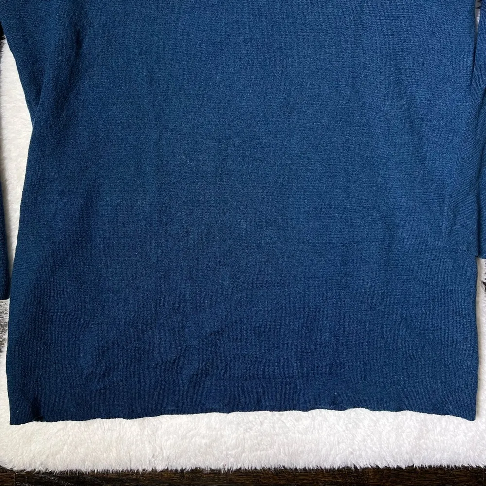 J. Crew Blue Merino Wool V-Neck Side Pocket Sweater - Image 8