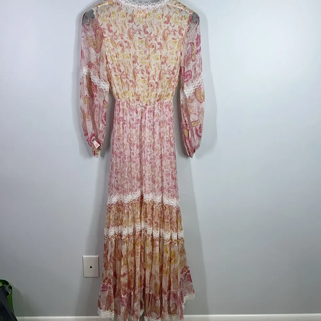 Rococo Sand candy long maxi belted dress size XS Pink - Image 3