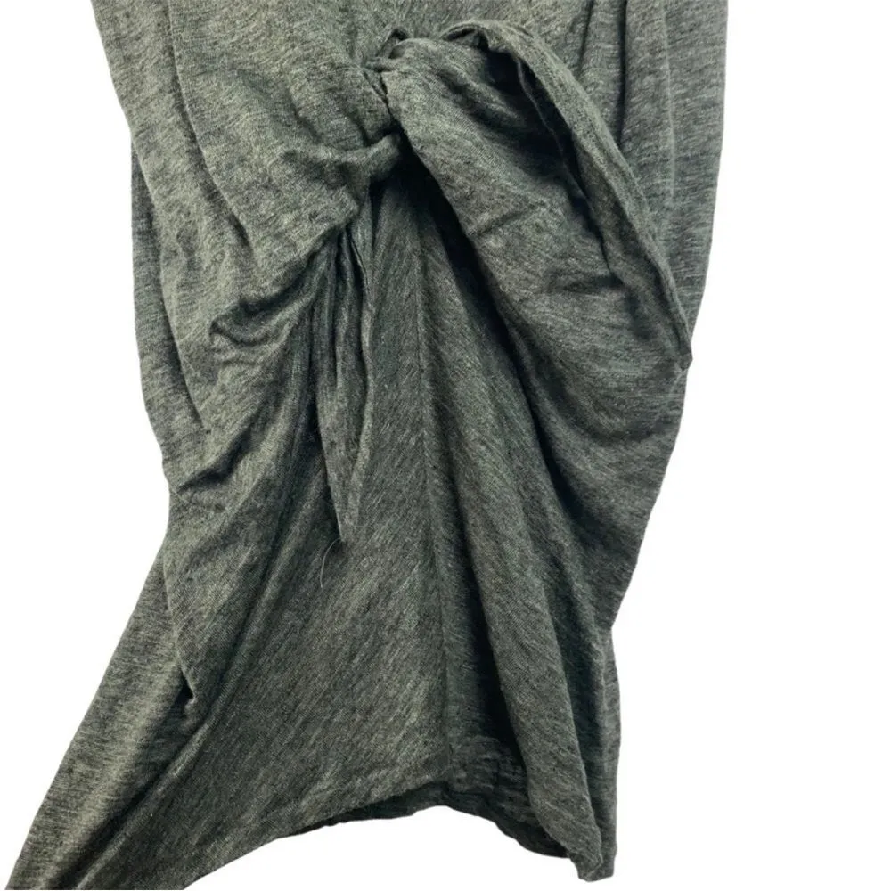 IRO Arwen Linen Twist Tie Front Dress, Dark Grey xs - Image 6