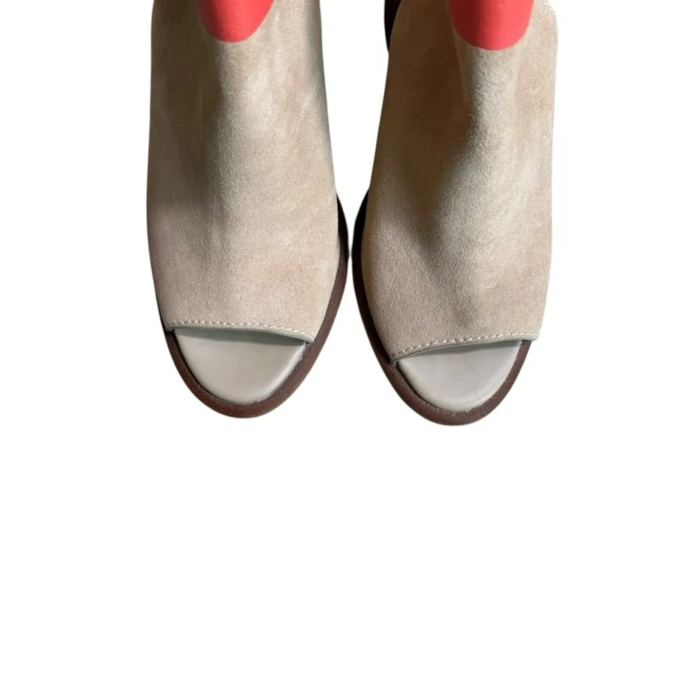 Kelsi Dagger Brooklyn KBD - Coral and Tan Heels with Chunky Wooden Heel Sz 8 - Image 4