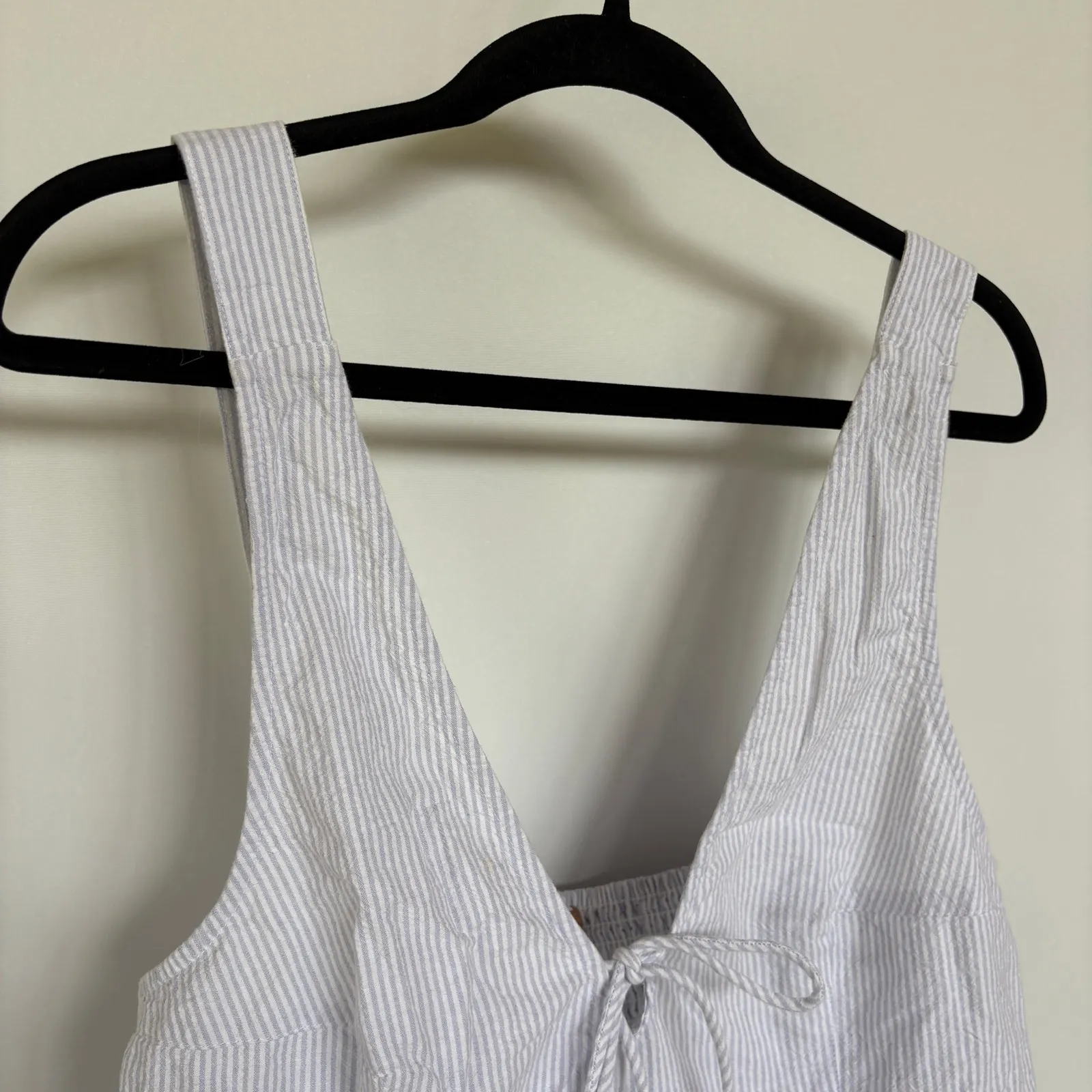 Free People Mika Stripe Tank Peplum Nautical Top Adjustable Beach Vacation XL - Image 10