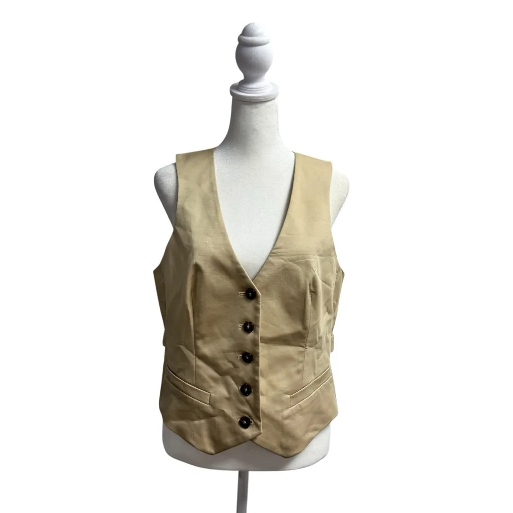 J. Crew Limited-Edition Slim-Fit Vest Lightweight Chino Cotton Blend Beige 6 - Image 3