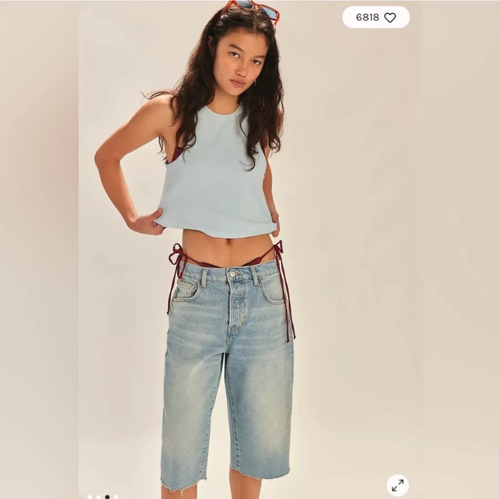 New Set! FREE PEOPLE free-est MILANI Skirt Sleeveless Top Size MEDIUM Light Blue - Image 8