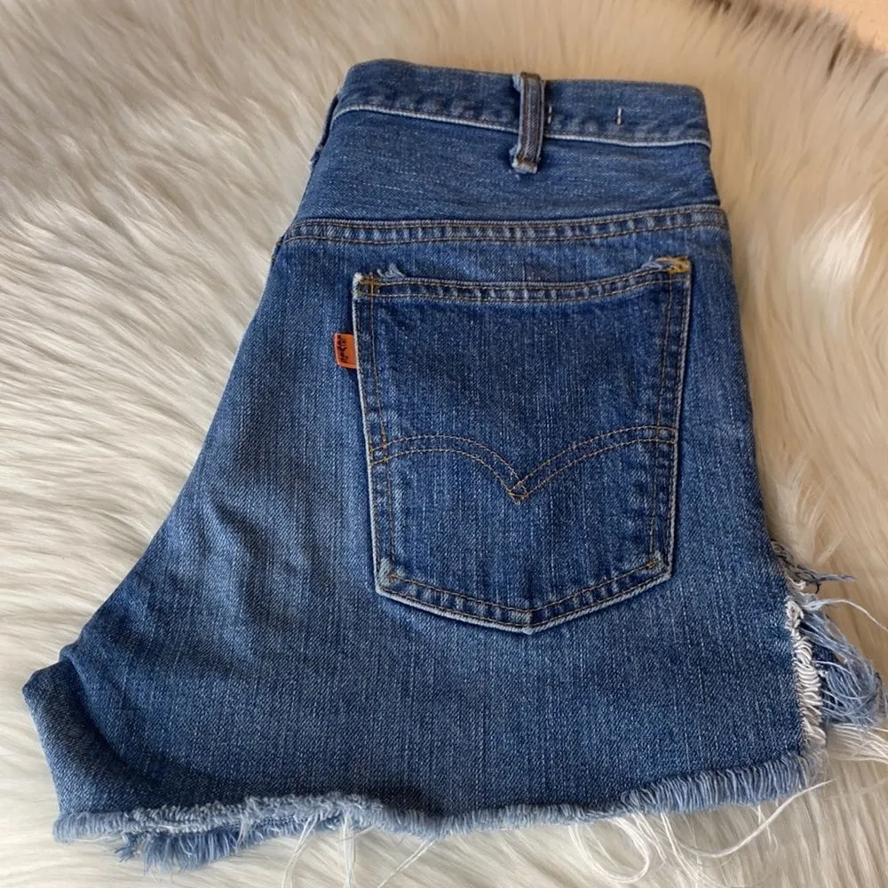 Levi’s Vintage 70's Orange Tab Super High Rise Cut Off Jean Shorts - Image 2