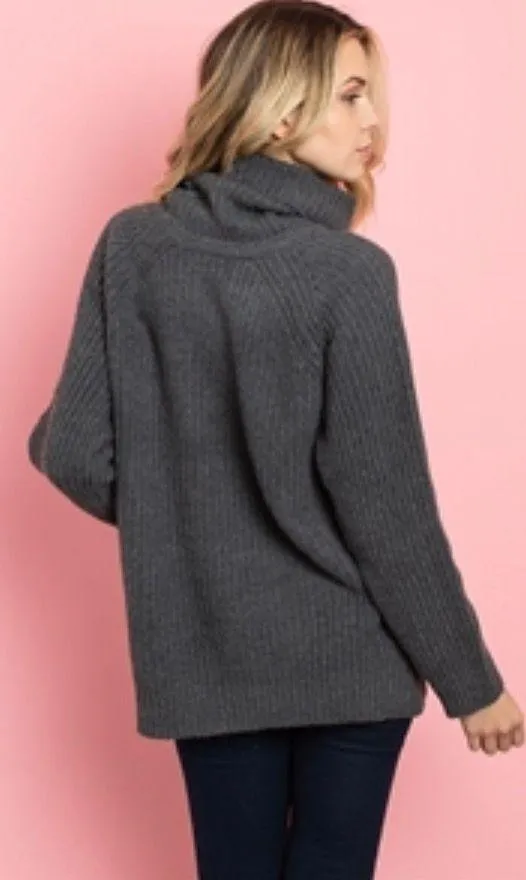 Gray Turtleneck Sweater M Size M - Image 2